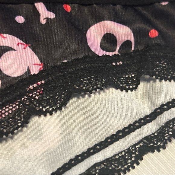 Morvia 3pk lace trim Skater goth Emo panties skull & Bones Lingerie Underwear - Picture 4 of 12
